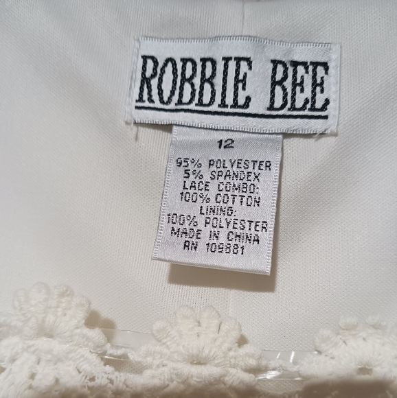 Final $4  Robbie Bee "Layered  Dress with Crochet Neckline" Sz. 12 Ivory - Picture 5 of 5
